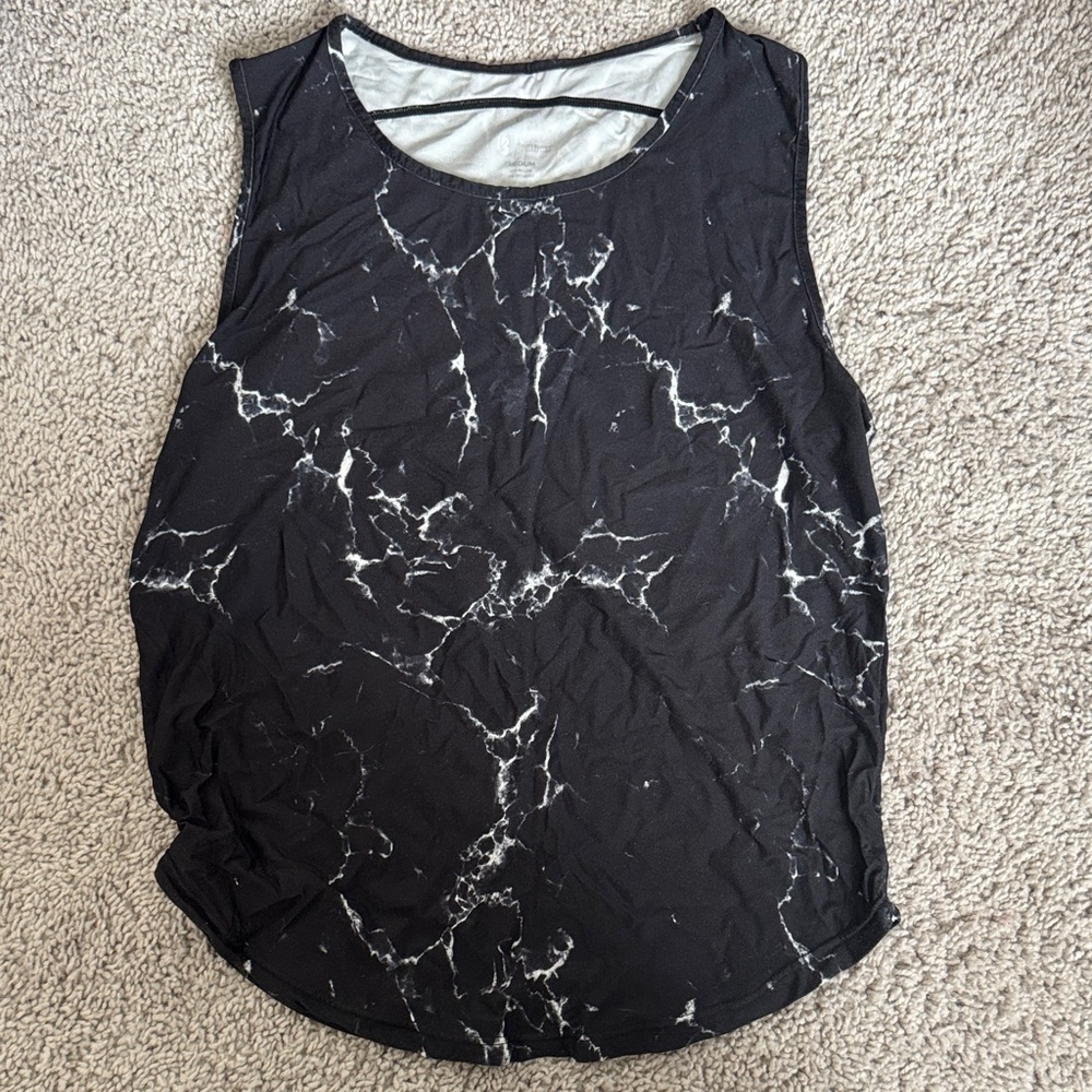 BuffBunny Black and White Marble Tank Top